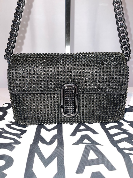 Marc Jacobs Handbags - Marc Jacobs The Rhinestone J Marc Mini Shoulder Bag Black